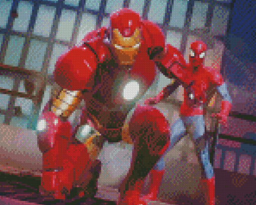 Spider Man With Iron Man Diamond Painting