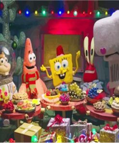 SpongeBob Christmas Celebration Diamond Painting