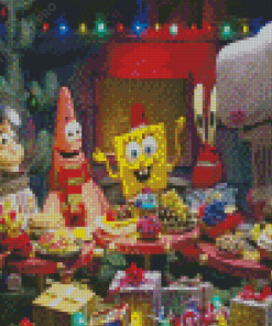 SpongeBob Christmas Celebration Diamond Painting