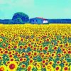 Sunflowers Tuscany Farm Diamond Painting