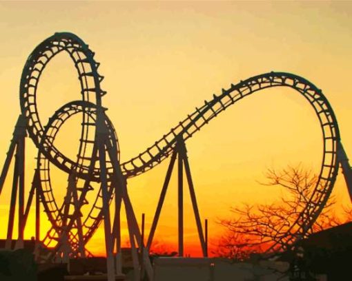 Sunset Roller Coaster Diamond Painting