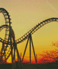 Sunset Roller Coaster Diamond Painting