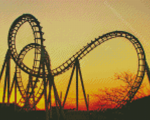 Sunset Roller Coaster Diamond Painting