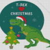 Trex Christmas Dinosaur With Hat Diamond Painting