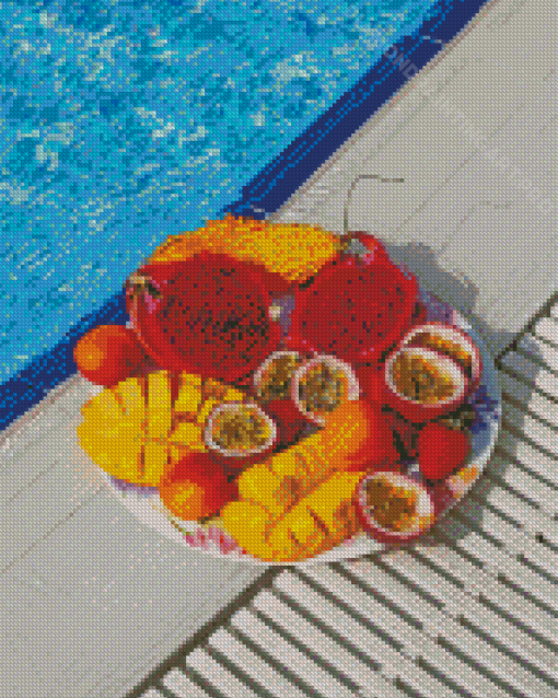 Tasty Fruits In Pool Diamond Painting