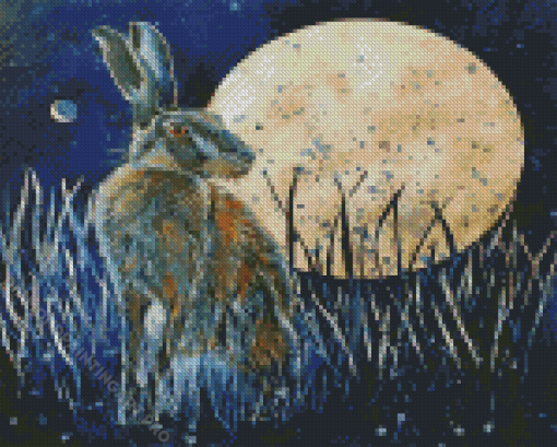 The Hare And Moon Diamond Painting