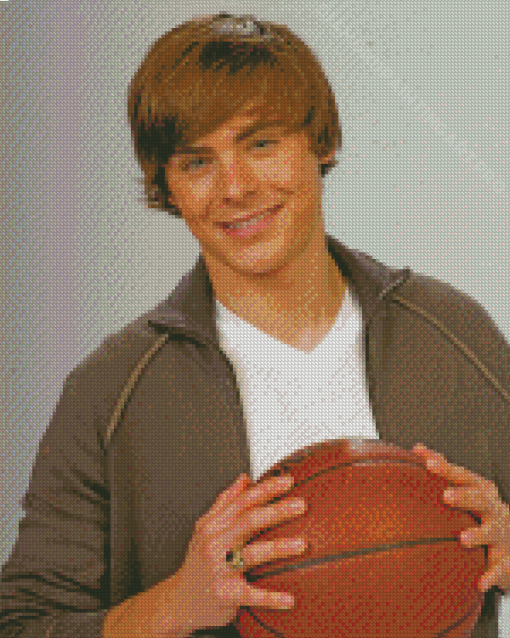 Troy Bolton Zac Efron Diamond Painting