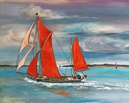 The Thames Sailing Barge Boat Diamond Painting