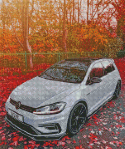 VW Golf 8 Autumn Landscape Diamond Painting