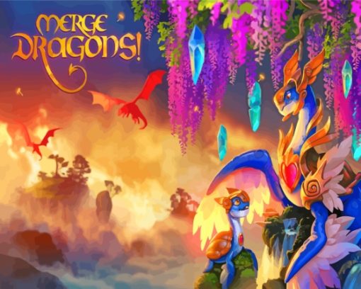 Video Game Merge Dragons Poster Diamond Painting