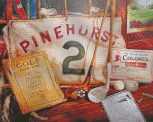 Vintage Pinehurst Poster Diamond Painting