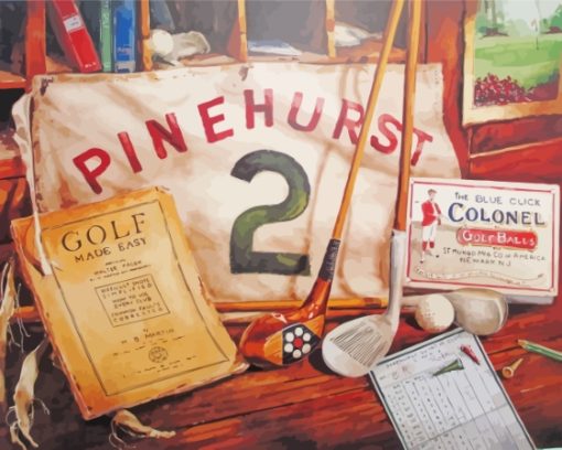 Vintage Pinehurst Poster Diamond Painting