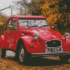 Vintage Red Citroen 2Cv Car Diamond Painting