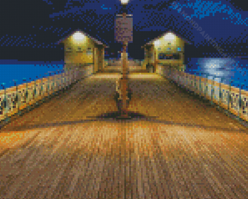 Wales Penarth Pier At Night Diamond Painting