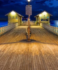 Wales Penarth Pier At Night Diamond Painting