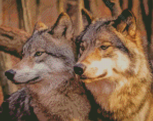 Wolf Couple Diamond Painting