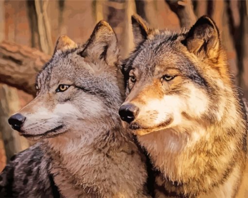 Wolf Couple Diamond Painting