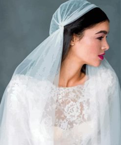 Woman With Lace Wedding Veil Diamond Painting