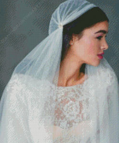 Woman With Lace Wedding Veil Diamond Painting