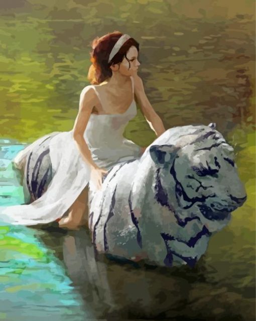 Woman With Tiger Diamond Painting