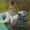 Woman With Tiger Diamond Painting