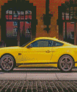 Yellow Mustang Mach 1 Side View Diamond Painting