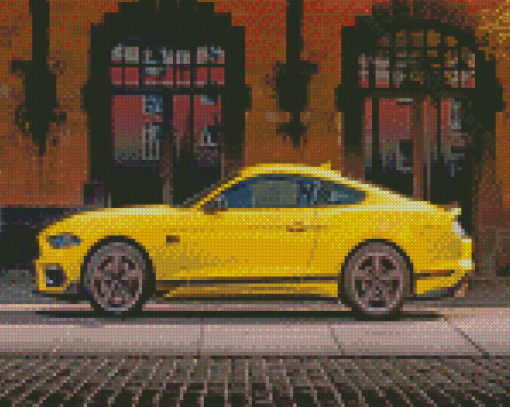 Yellow Mustang Mach 1 Side View Diamond Painting