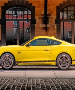 Yellow Mustang Mach 1 Side View Diamond Painting