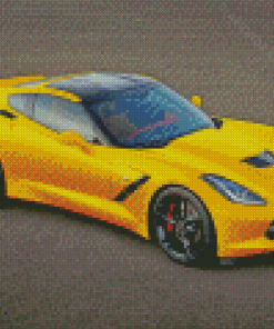 Yellow Corvette Car Diamond Painting