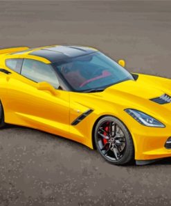 Yellow Corvette Car Diamond Painting