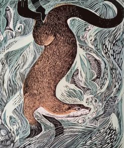 Abstract Otter And Fish Diamond Painting