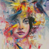 Abstract Woman Bird Diamond Painting