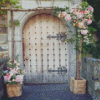 Aesthetic Doorway With Flowers Diamond Painting