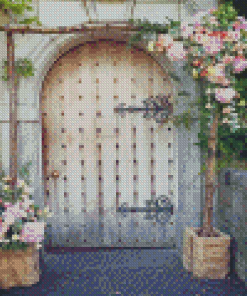 Aesthetic Doorway With Flowers Diamond Painting