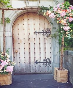 Aesthetic Doorway With Flowers Diamond Painting