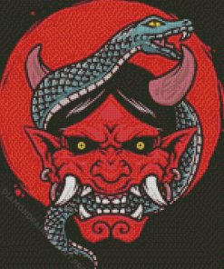 Aesthetic Japanese Oni Diamond Painting