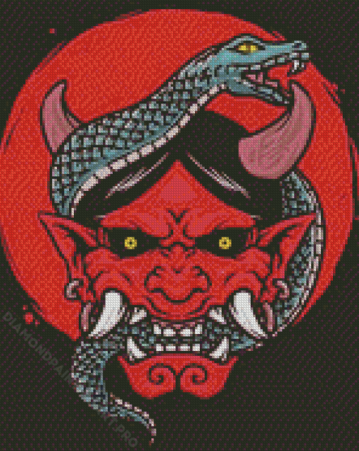 Aesthetic Japanese Oni Diamond Painting