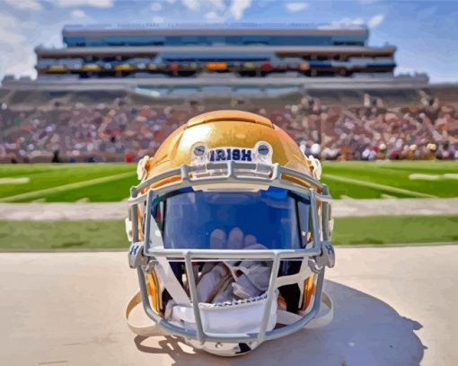 Aesthetic Notre Dame Football Helmet Diamond Painting