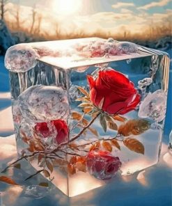 Aesthetic Frozen Roses Diamond Painting