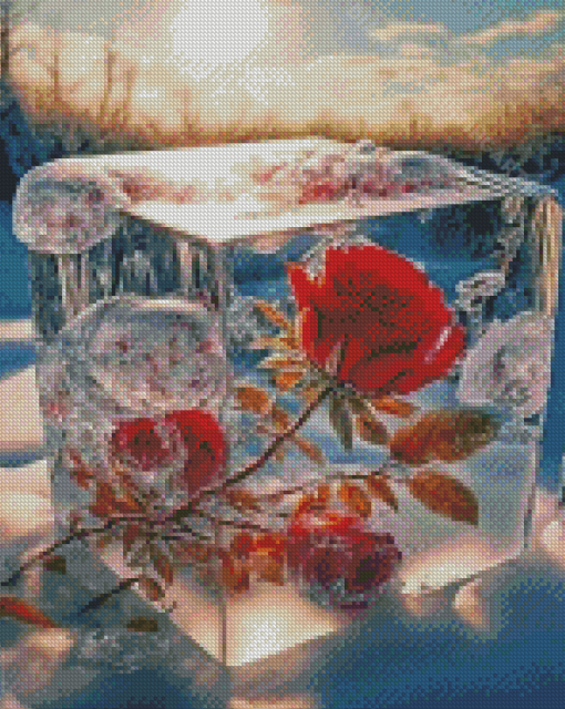 Aesthetic Frozen Roses Diamond Painting