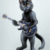 Black Guitar And Cat Diamond Painting