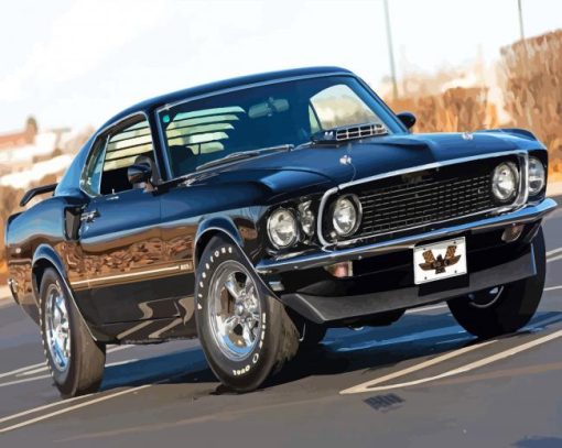 Black Mustang Mach 1 Diamond Painting