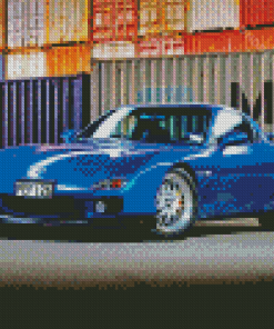 Blue Mazda Rx7 Diamond Painting