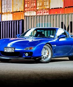 Blue Mazda Rx7 Diamond Painting