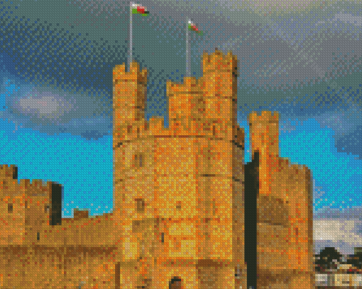 Carnarvon Castle Wales Diamond Painting