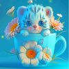 Cute Tiger In Mug Diamond Painting