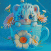 Cute Tiger In Mug Diamond Painting