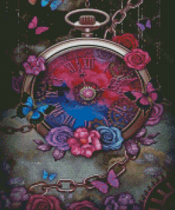 Floral Clock Diamond Painting