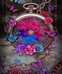 Floral Clock Diamond Painting