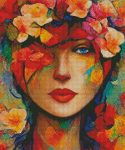 Floral Cubism Lady Diamond Painting